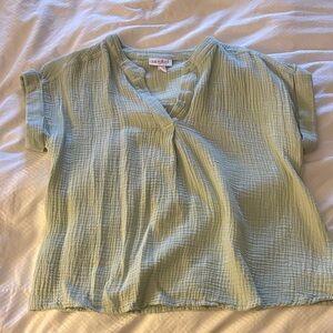Isabel Maternity by Ingrid + Isabel Sage Green Cotton Blouse